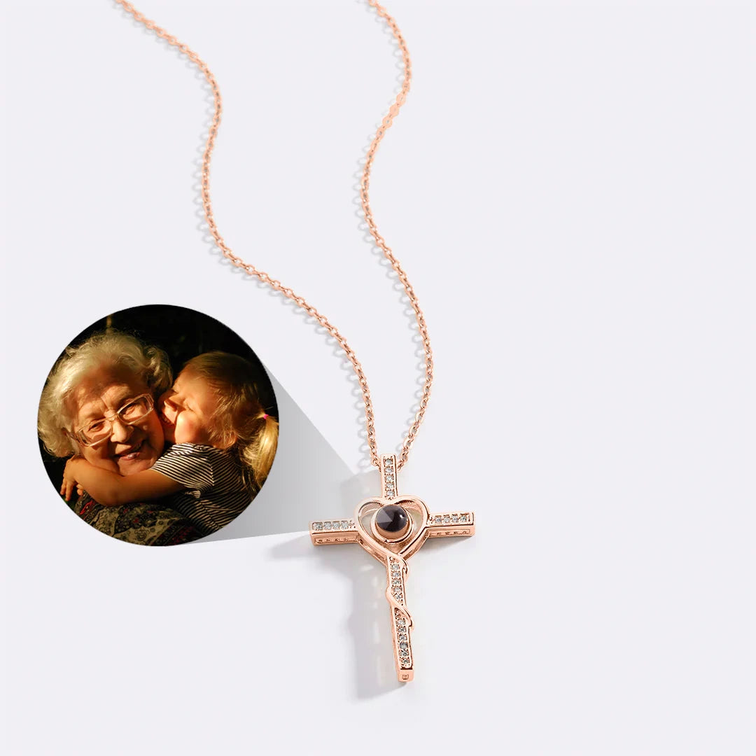 Heart and Cross Necklace – Custom Photo by ESTAYY™