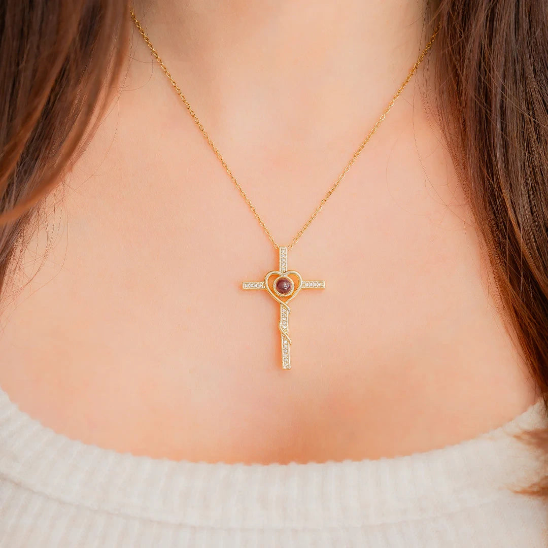 Heart and Cross Necklace – Custom Photo by ESTAYY™