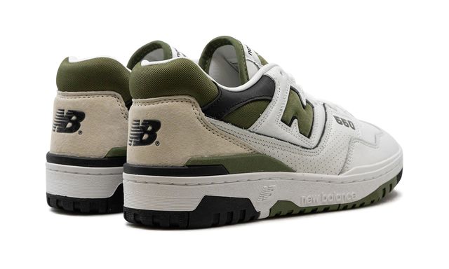 NB 550 Weiß / Dunkel Olivin