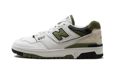 NB 550 Weiß / Dunkel Olivin