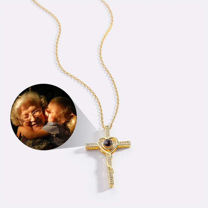 Heart and Cross Necklace – Custom Photo by ESTAYY™